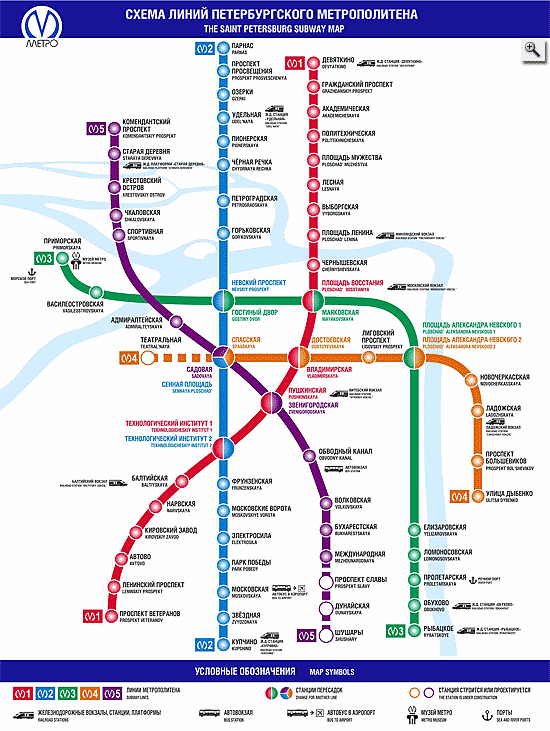 Схема метрополитена СПб